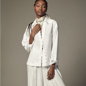 Maeve white button down shirt